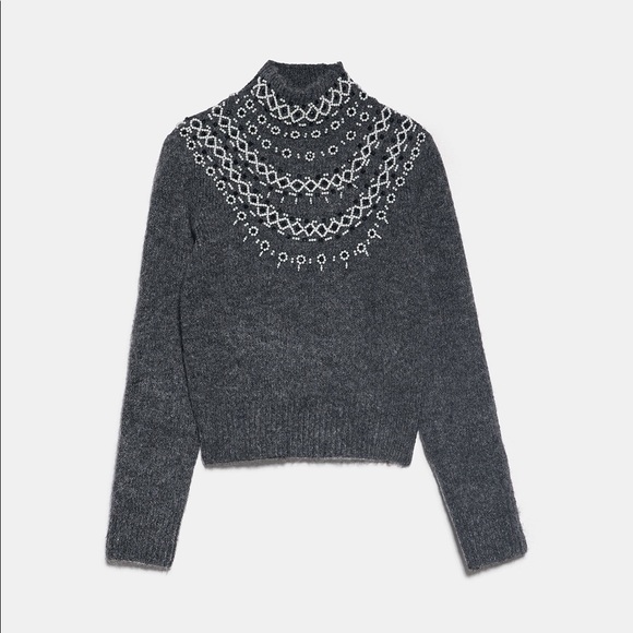Beaded knit sweater